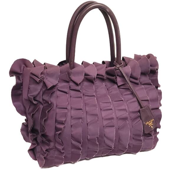 Prada Nylon Violet Frill Tote Bag - Picture 11 of 11